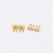 Manufacturer Rouned Head 4 Pins Acier Inoxydable Moving Pogo Pin Connector Spring Loaded Male Socket Dock PCB Charging